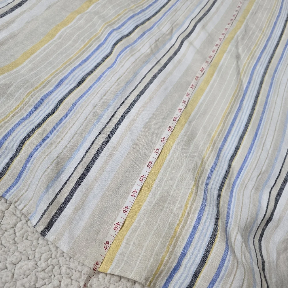 J. Jill V-Neck Linen Striped A-Line Maxi Dress Size S - Picture 11 of 12